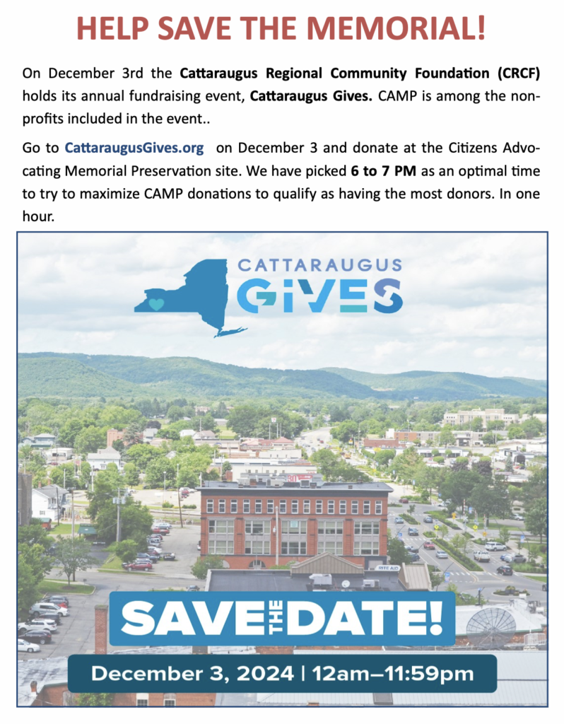 Help Save the Memorial at CattarauguGives.com